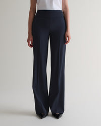 Women's Tropical Wool Wide Leg Trouser - Navy