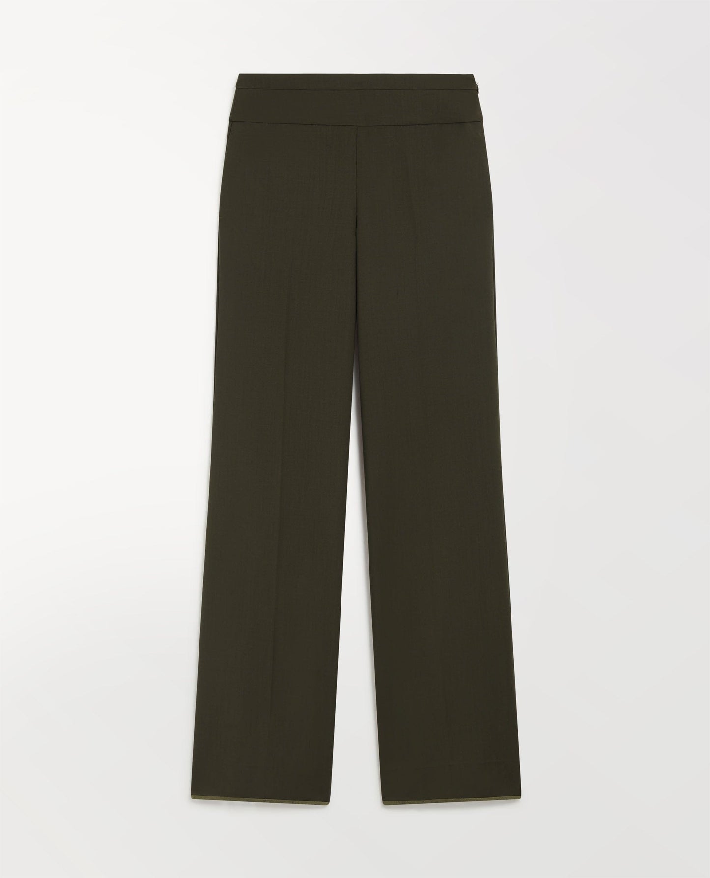 Women's Tropical Wool Wide Leg Trouser - Herb