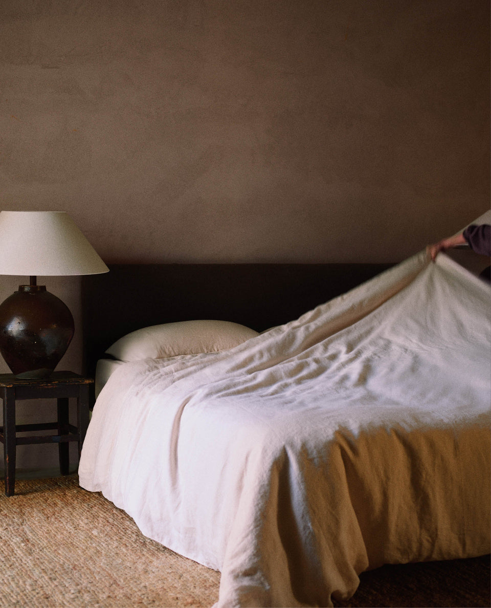 House of Grey European Flax™ Linen Duvet Cover - Bruised Peach