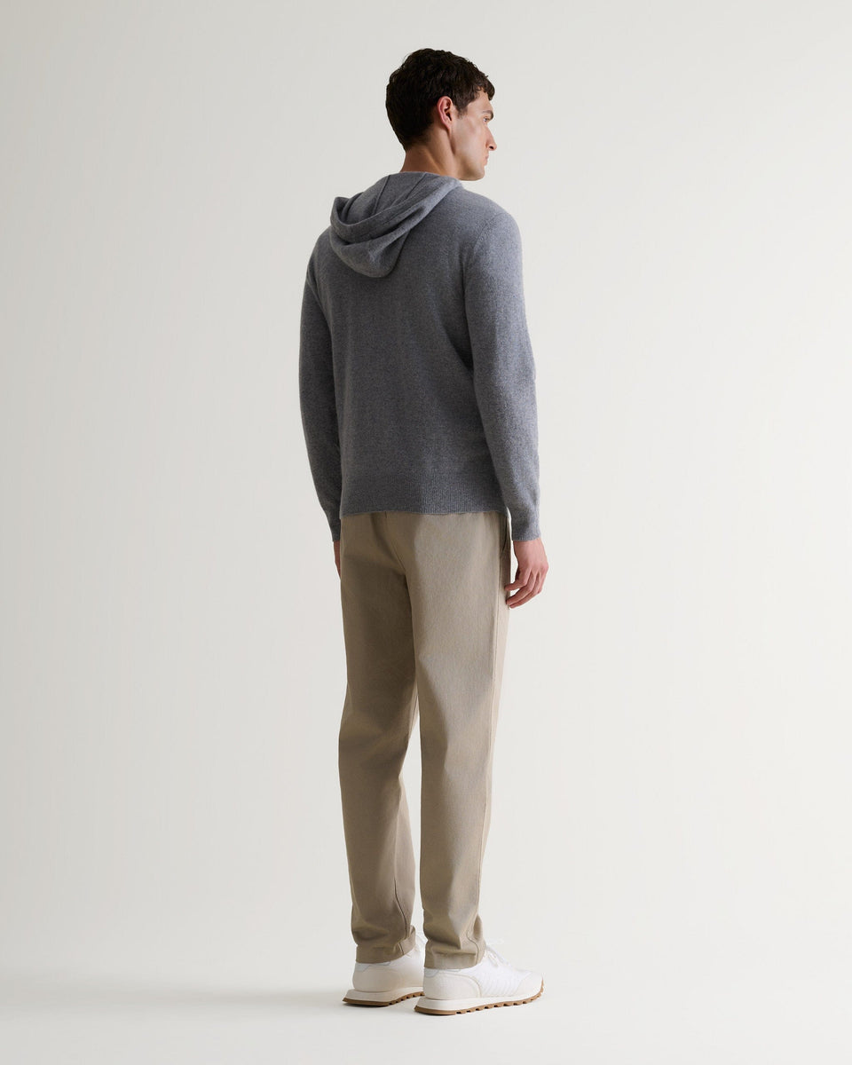 Men's Finest Cashmere Full Zip Hoodie - Grey