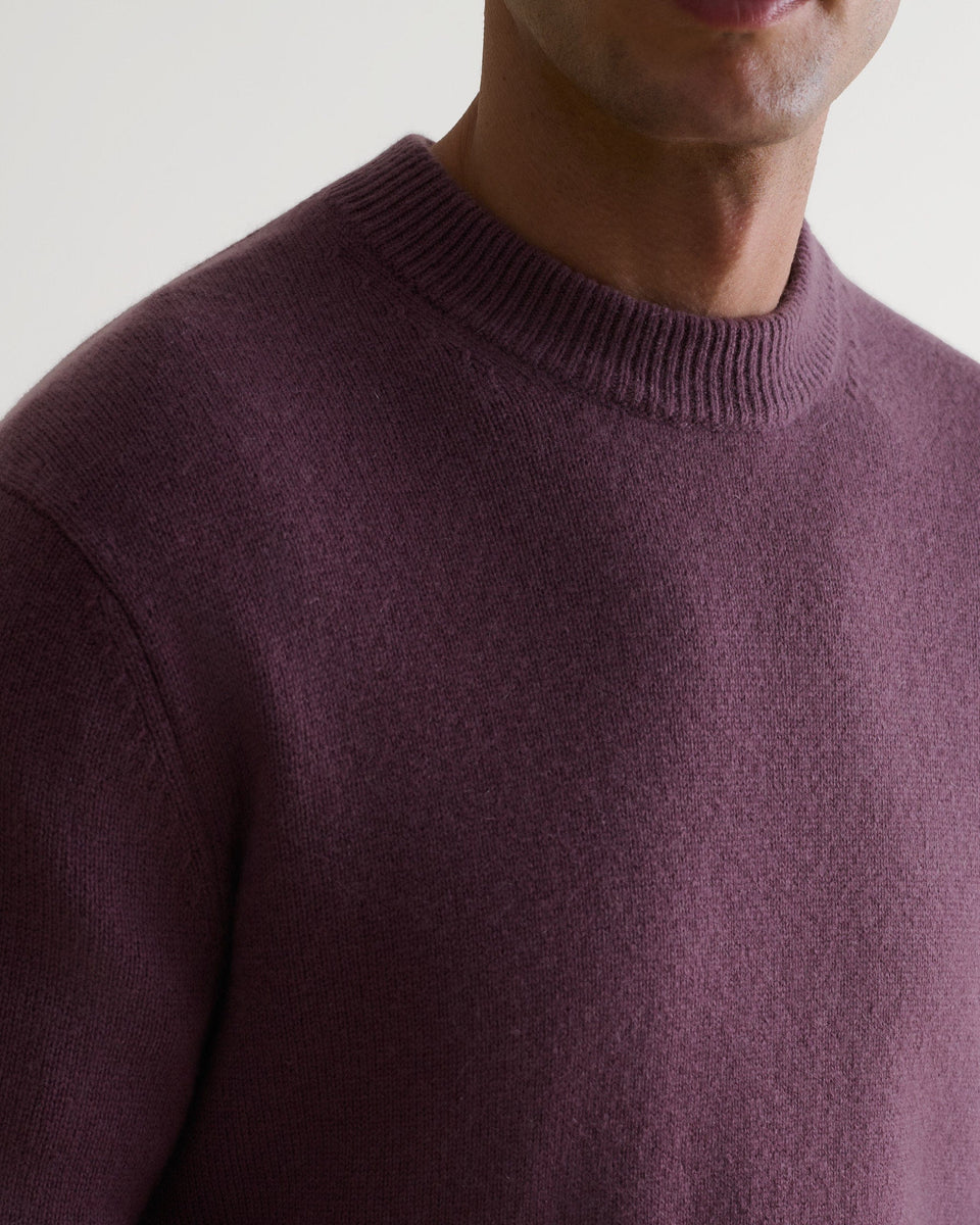 Men's Finest Cashmere Mid-Weight Crew Neck Jumper - Smoky Lilac-[colour]-[size]-Rise &amp; Fall