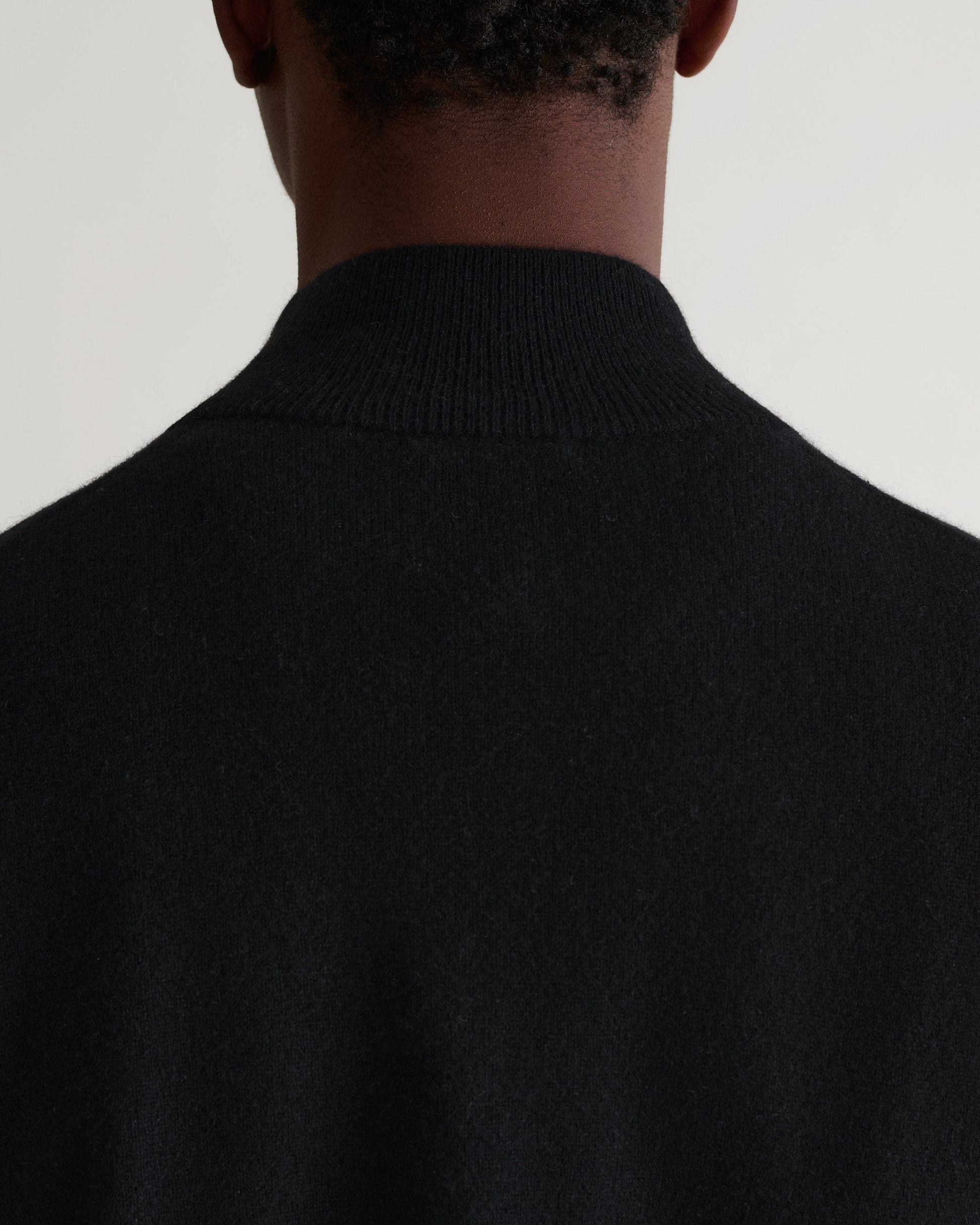 Men's Merino Knitted Polo Jumper - Black