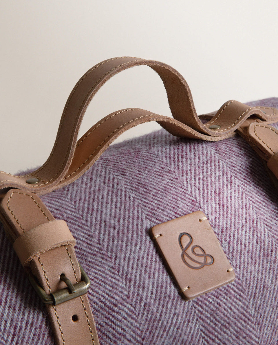 Merino Wool Waterproof Picnic Blanket - Aubergine