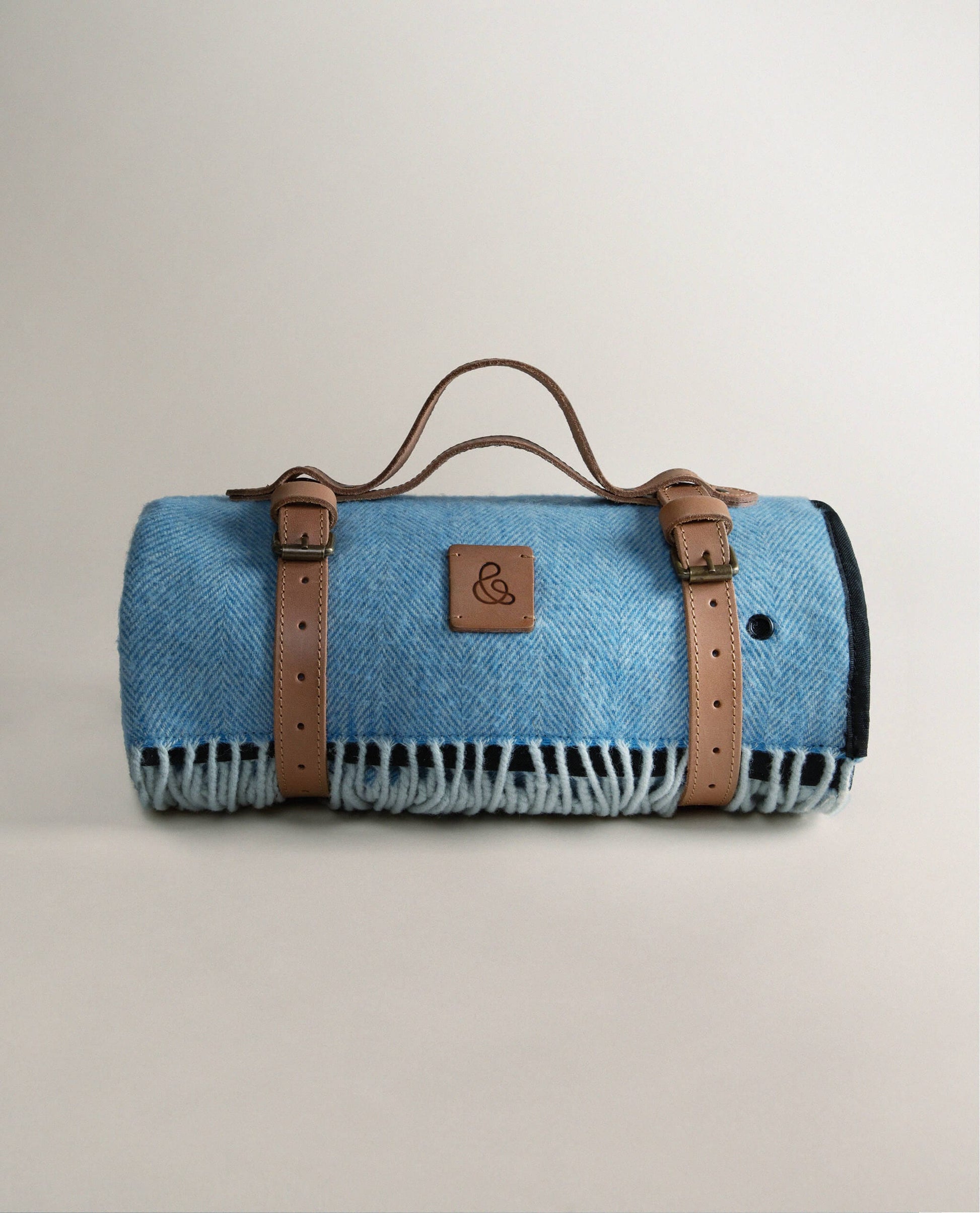 Merino Wool Waterproof Picnic Blanket - Rising Blue