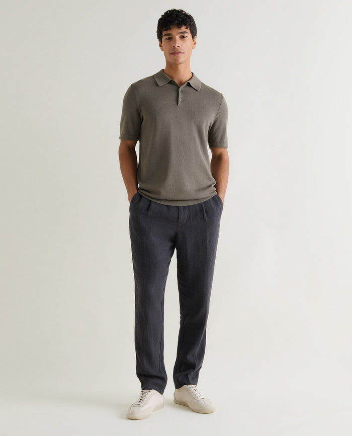 Herb - Men's Silk-Cotton Fine Knit Polo