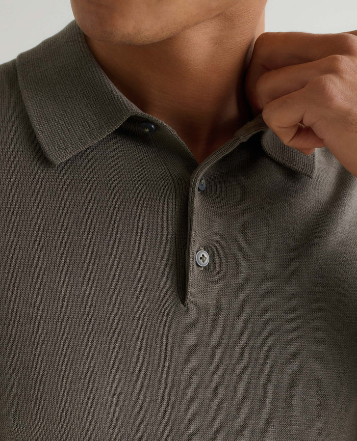 Herb - Men's Silk-Cotton Fine Knit Polo