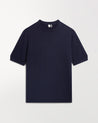 Navy - Men's Silk-Cotton Fine Knit T-shirt