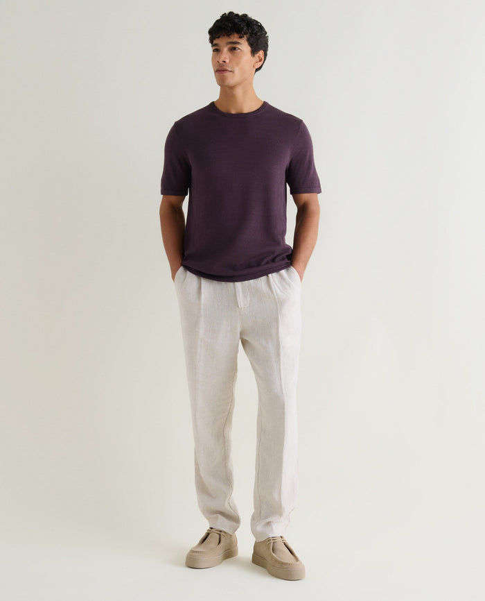 Umber - Men's Silk-Cotton Fine Knit T-shirt