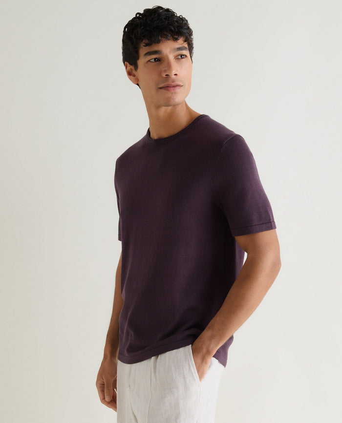 Umber - Men's Silk-Cotton Fine Knit T-shirt