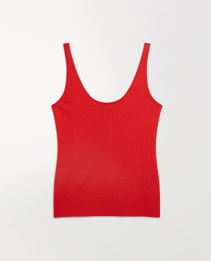 Red - Women's Silk-Cotton Vest