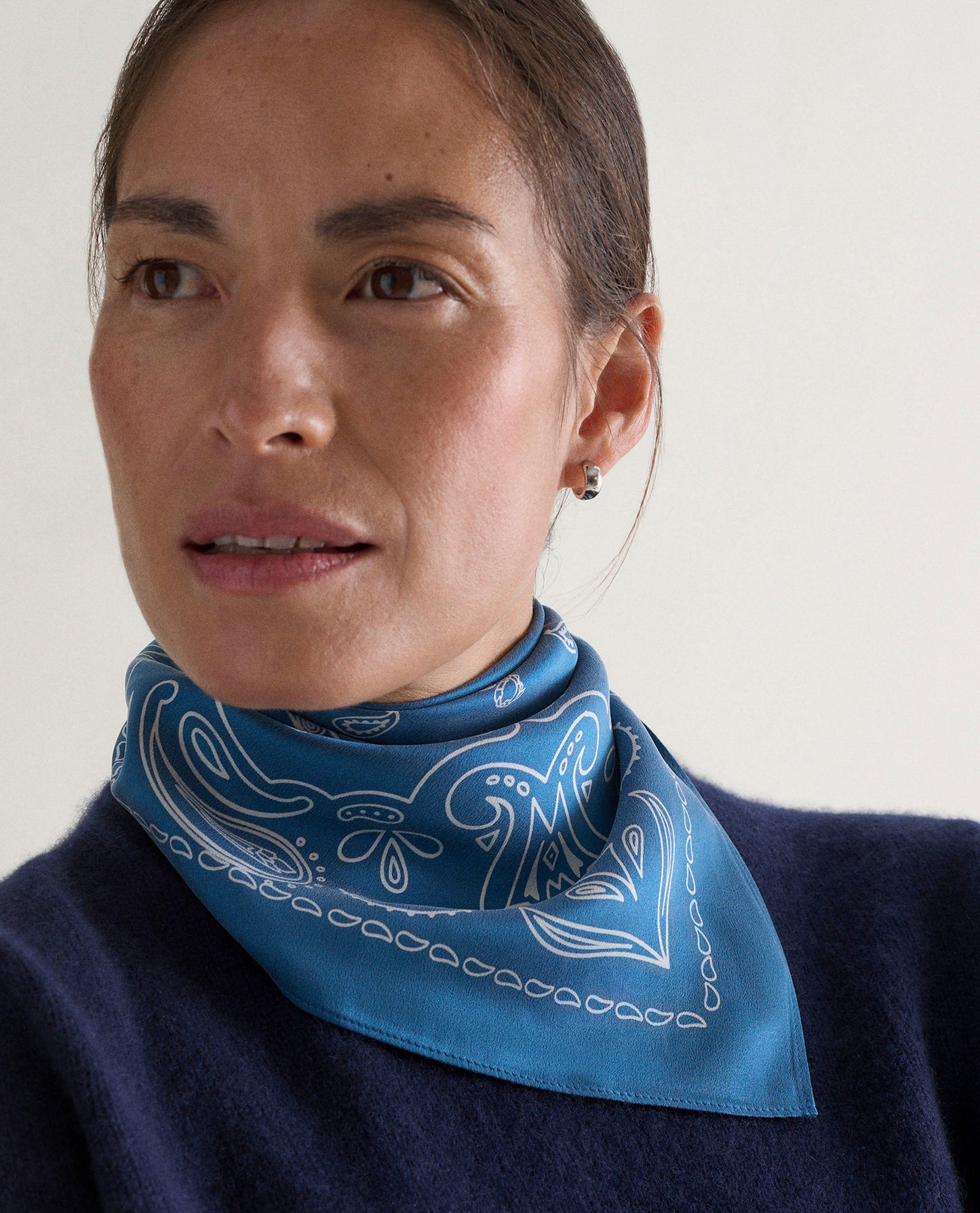 Silk Bandana - Ocean Blue