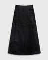 Black - Women's Silk Organza Panelled Skirt