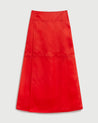 Red - Women's Silk Organza Panelled Skirt