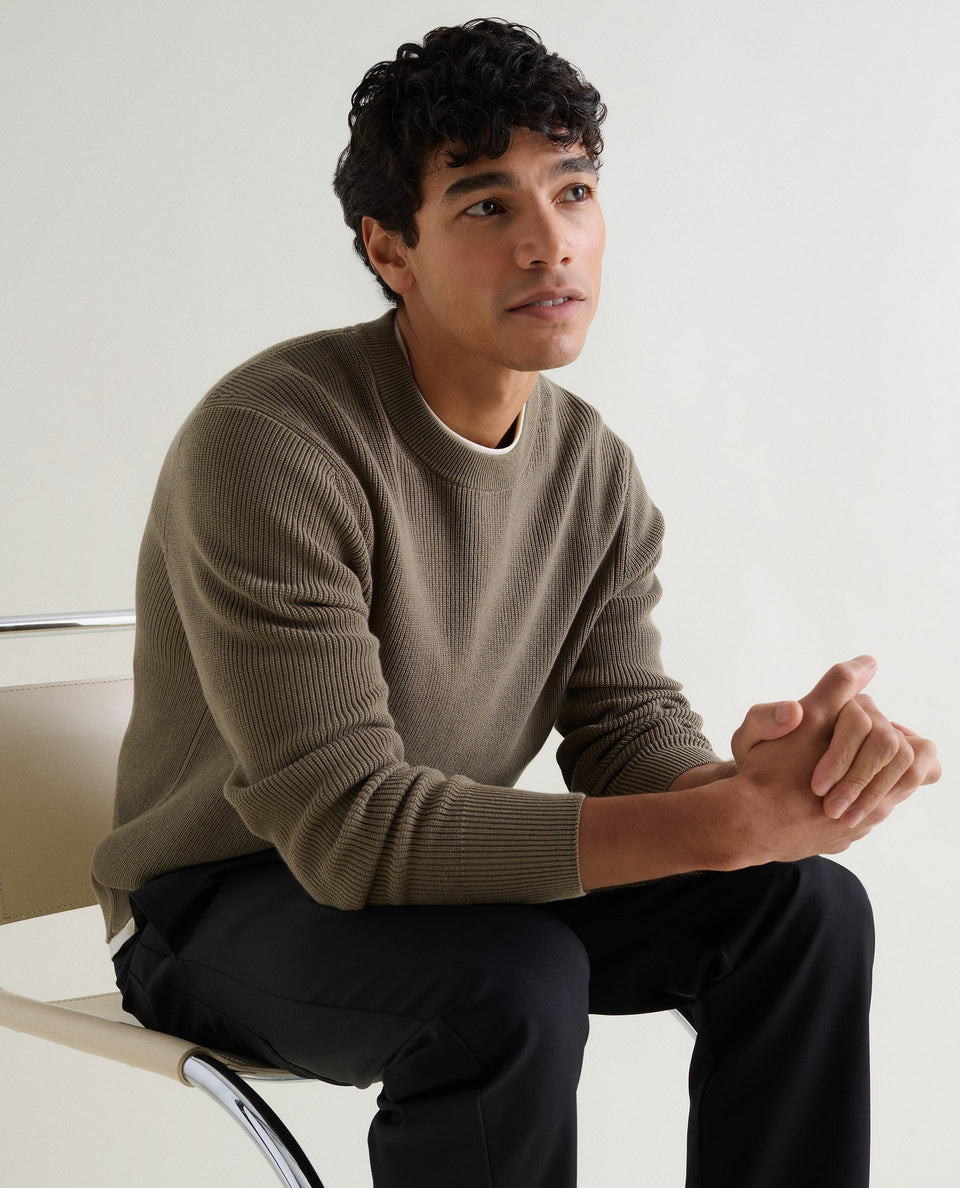 Men's Waffle Fisherman Crew Neck Jumper