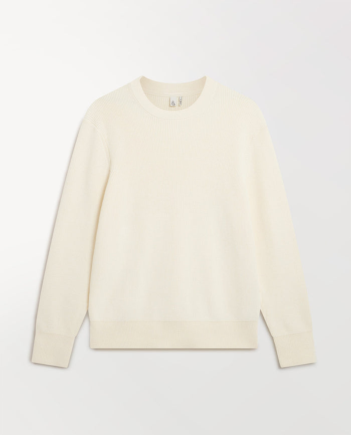 Parchment - Men's Waffle Fisherman Crew Neck Jumper