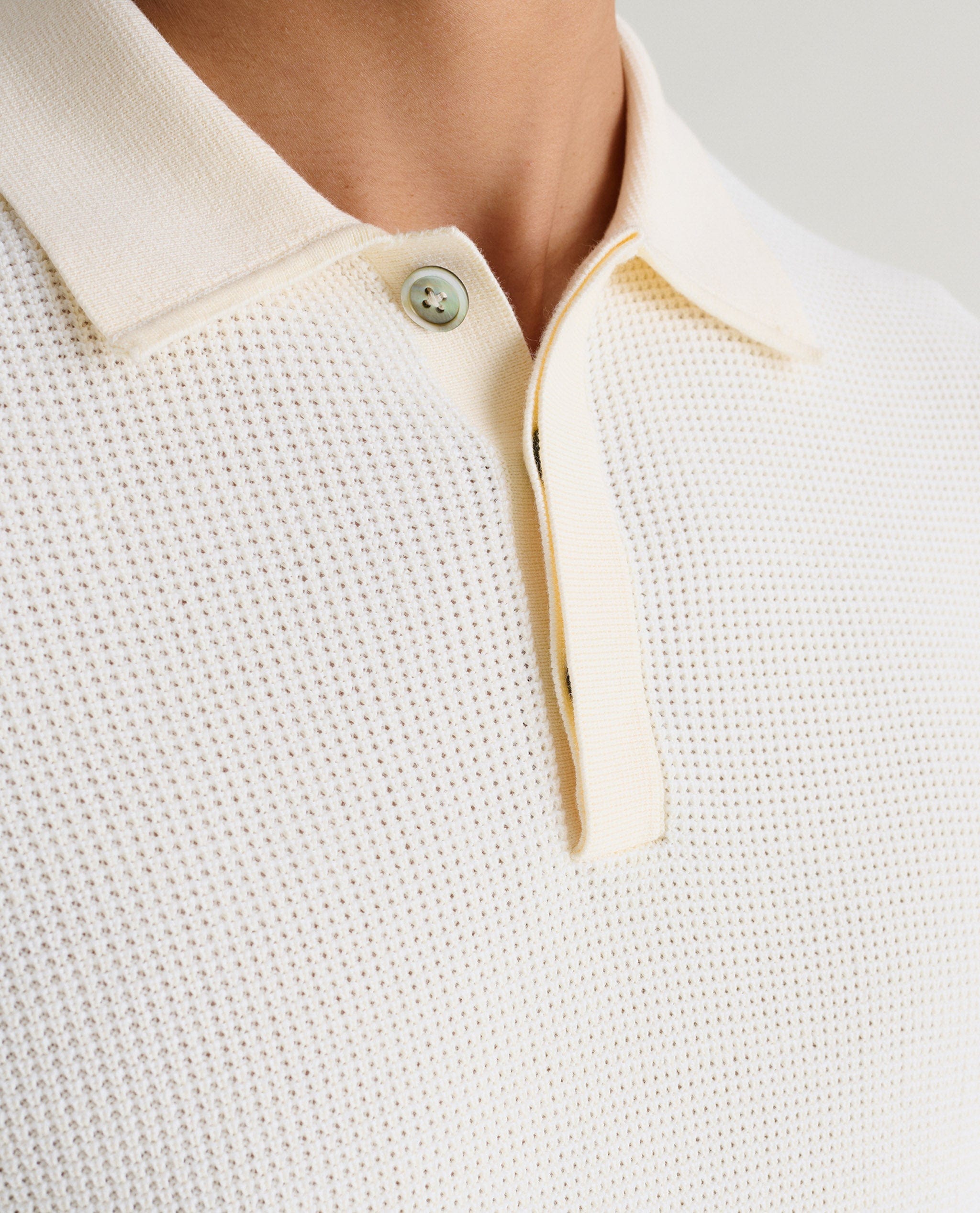 men's waffle knit polo shirt