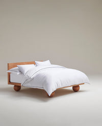 The Soft & Smooth Luxury Duvet Cover - White Navy Piping