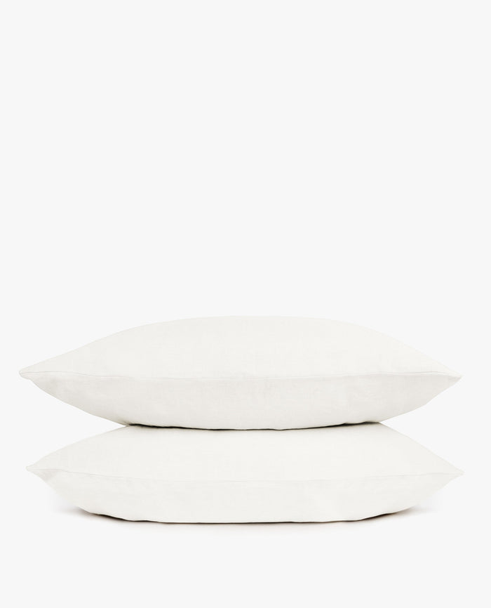 White - Relaxed & Refined Linen Pillowcase Set