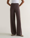 Chocolate - Women's Finest Cashmere Wide-Leg Trousers