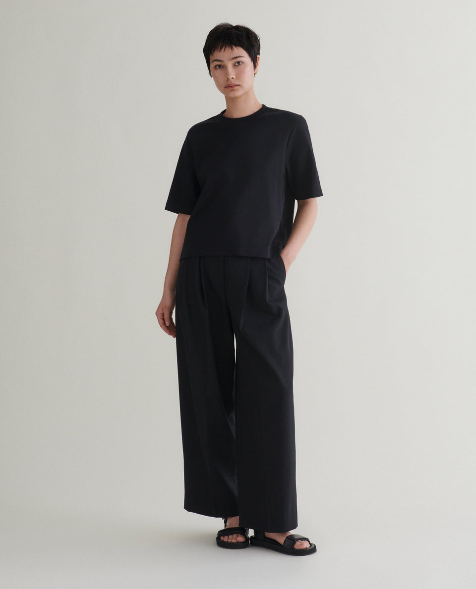 Women's Boxy Cotton T-shirt - Black