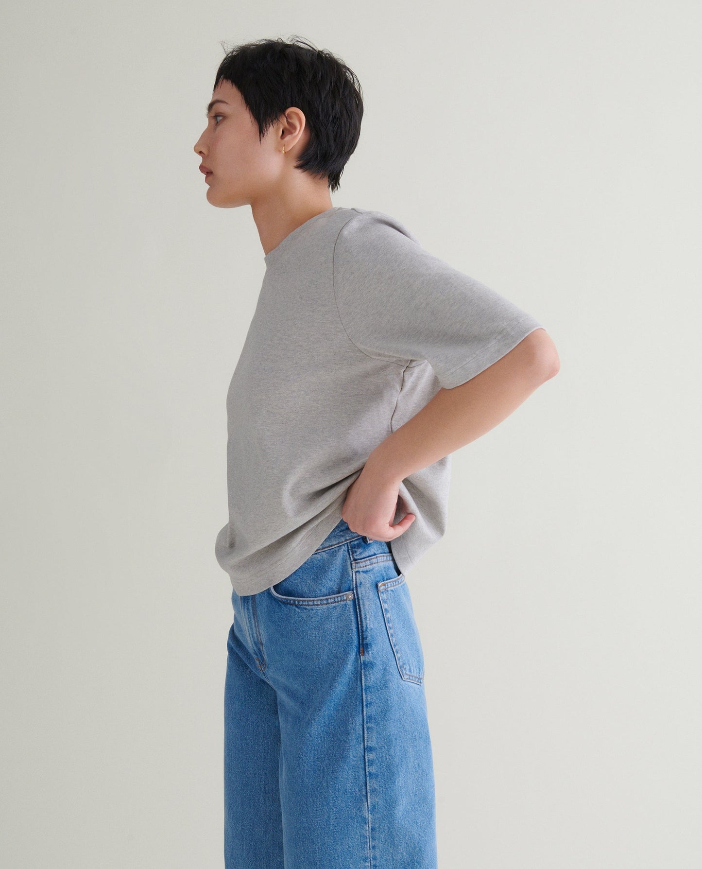 Women's Boxy Cotton T-shirt - Grey