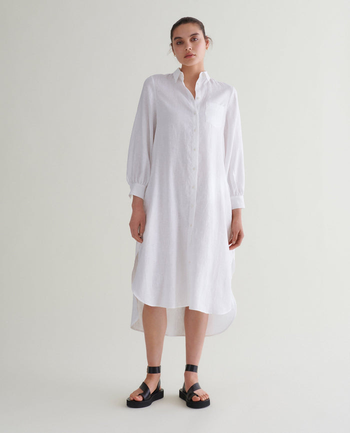Women's French Linen Shirt Dress