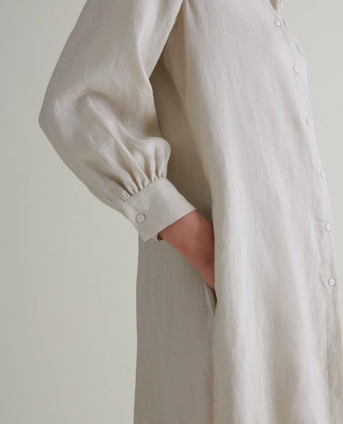 Women's French Linen Shirt Dress