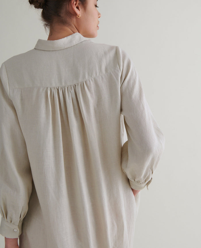 Women's French Linen Shirt Dress – Rise & Fall