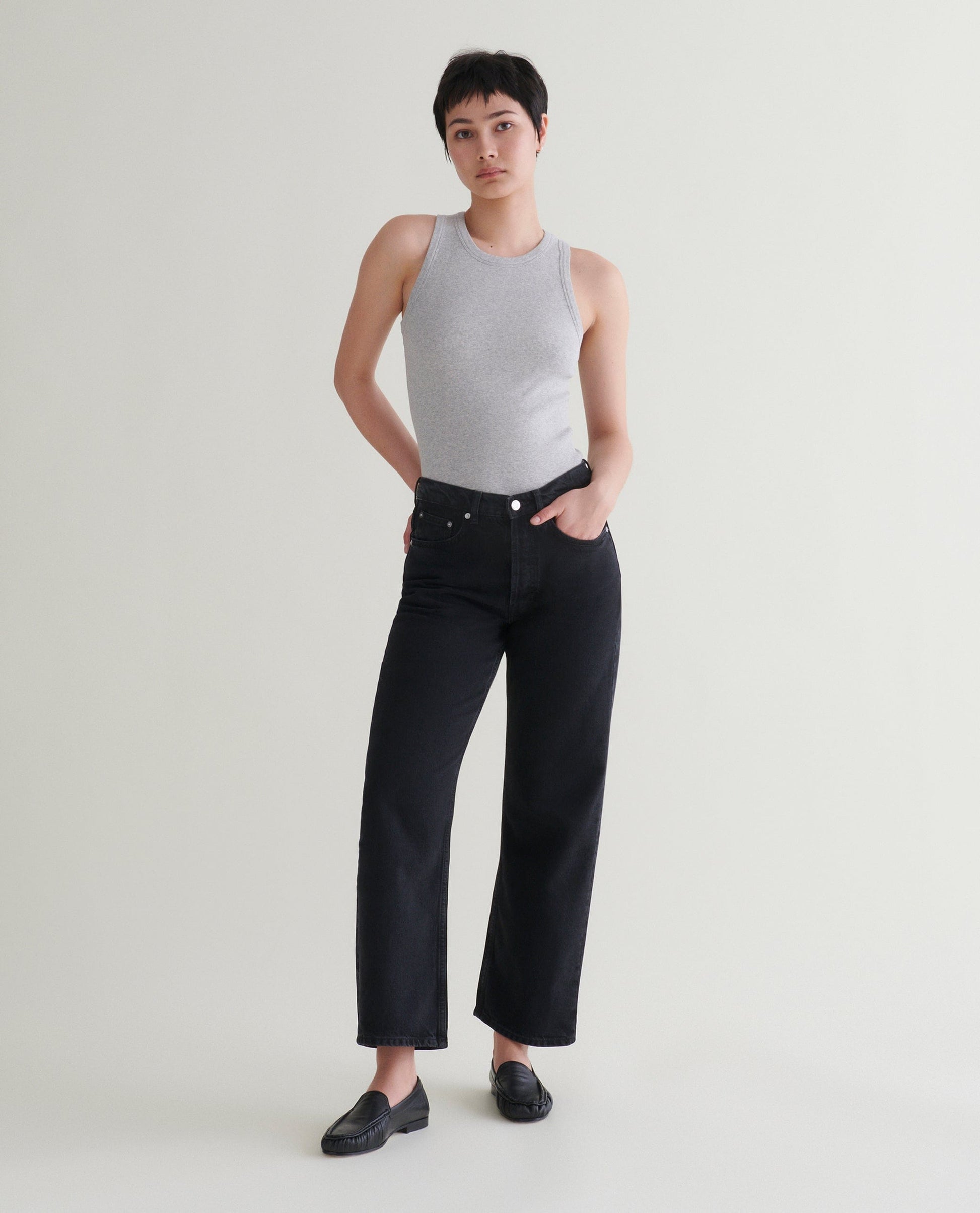 Women's Cotton Racer Vest - Grey