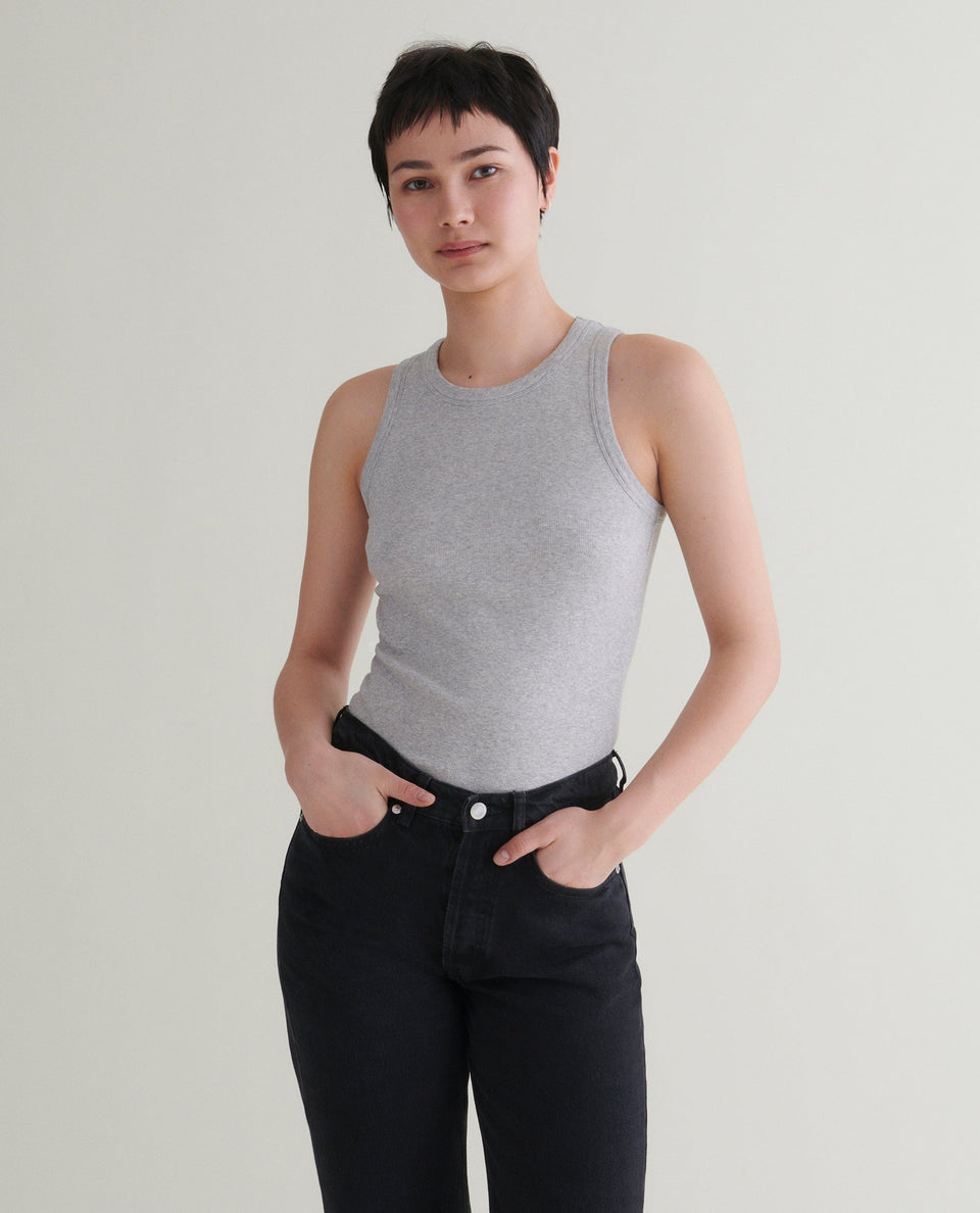 Women's Cotton Racer Vest - Grey