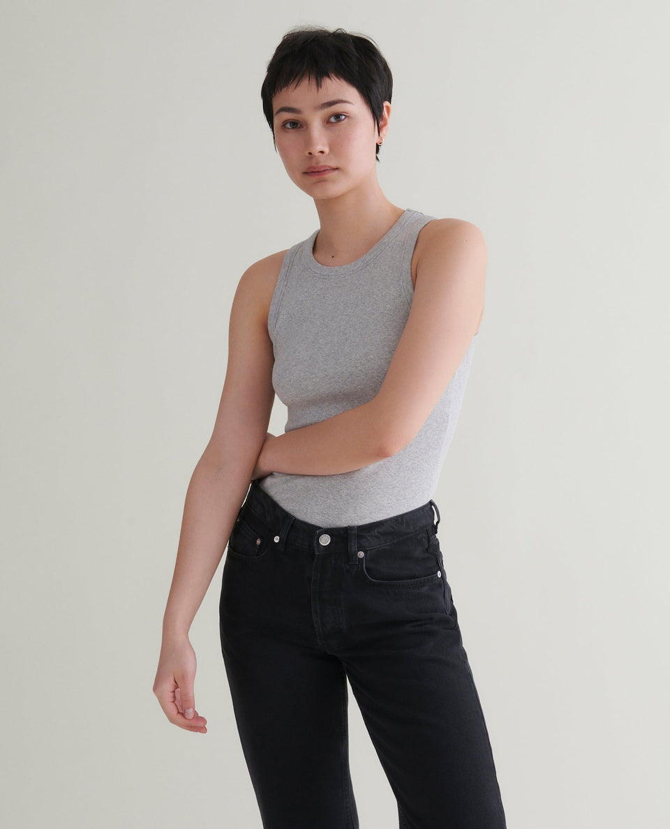 Women's Cotton Racer Vest - Grey