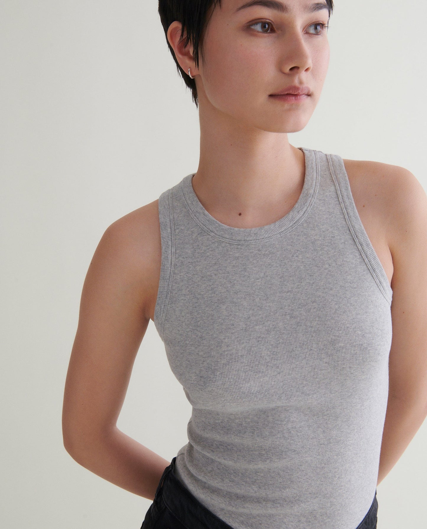 Women's Cotton Racer Vest - Grey