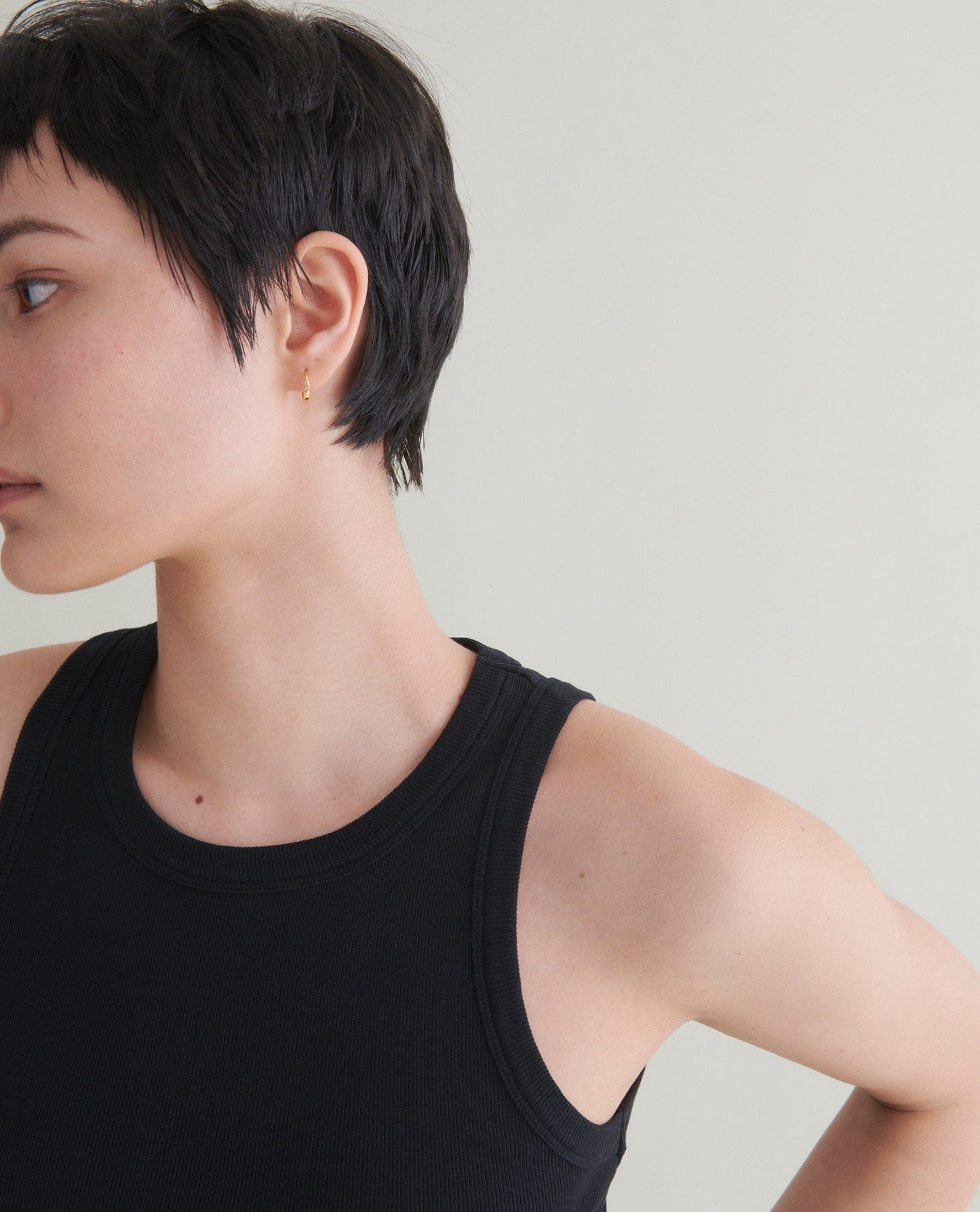 Women's Cotton Racer Vest - Black