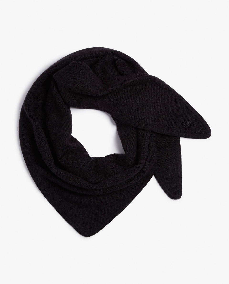 Image 1 of 1 showing Rise & Fall's women's black Cashmere Merino Bandana.