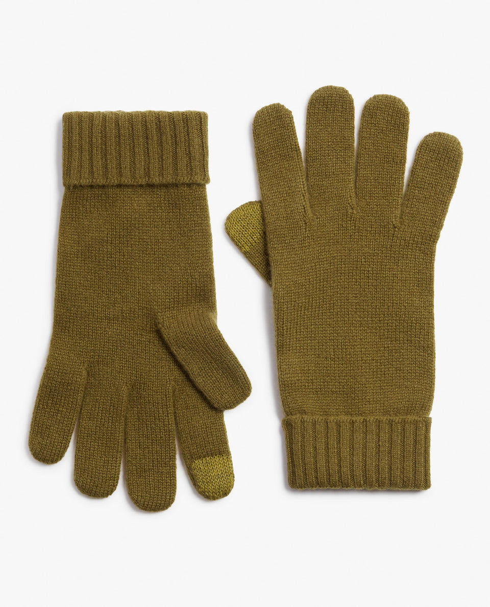 Image 1 of 1 showing Rise & Fall's Men's Finest Cashmere Gloves in olive green.