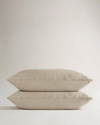Image 1 of 2 showing Rise & Fall's Relaxed & Refined European Flax™ Linen Pillowcase Set, colour: natural.