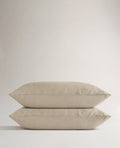 Image 1 of 2 showing Rise & Fall's Relaxed & Refined European Flax™ Linen Pillowcase Set, colour: natural.