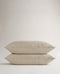 Image 1 of 2 showing Rise & Fall's Relaxed & Refined European Flax™ Linen Pillowcase Set, colour: natural.