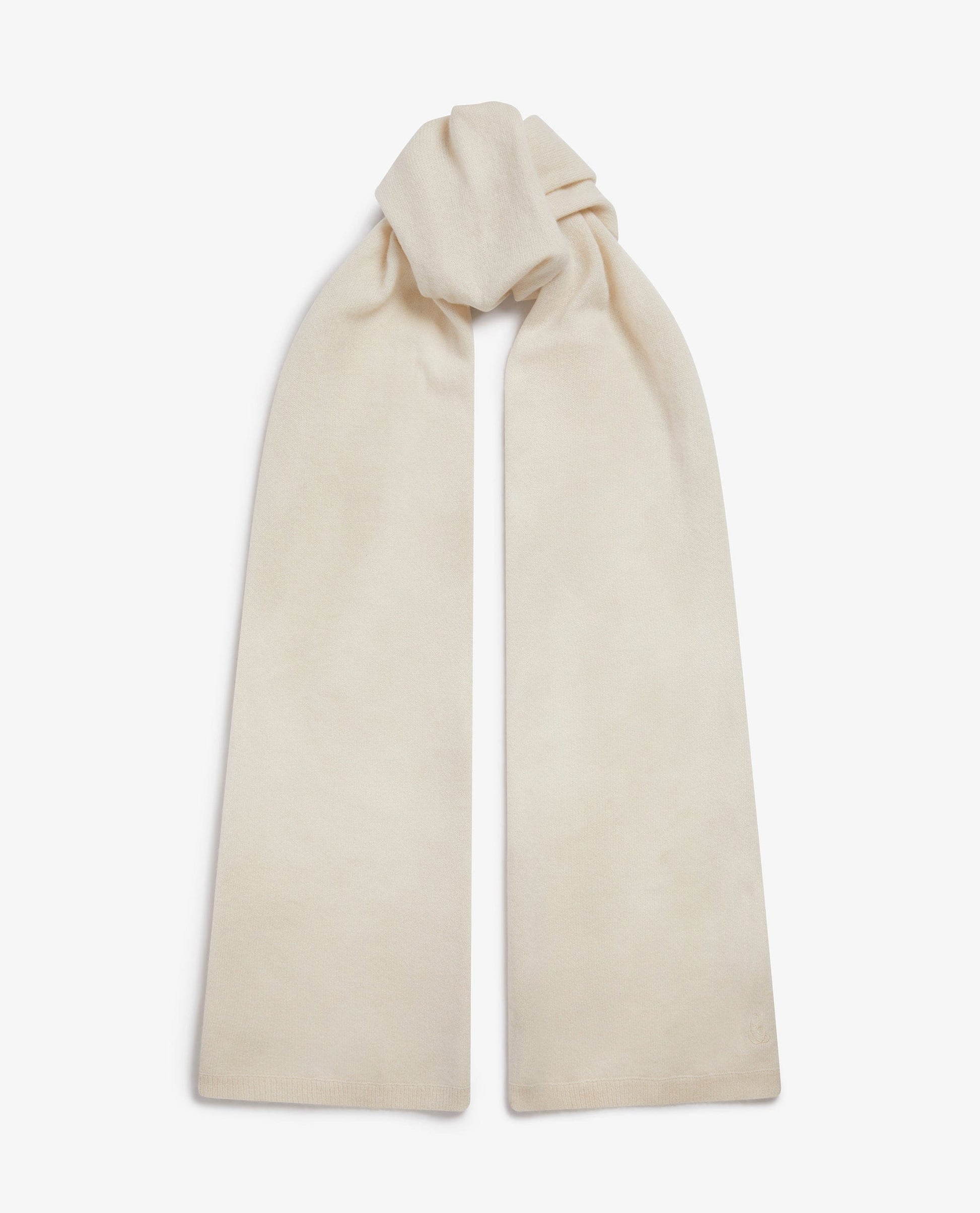 Image 1 of 2 showing Rise & Fall's women's finest cashmere scarf in buttermilk cream.