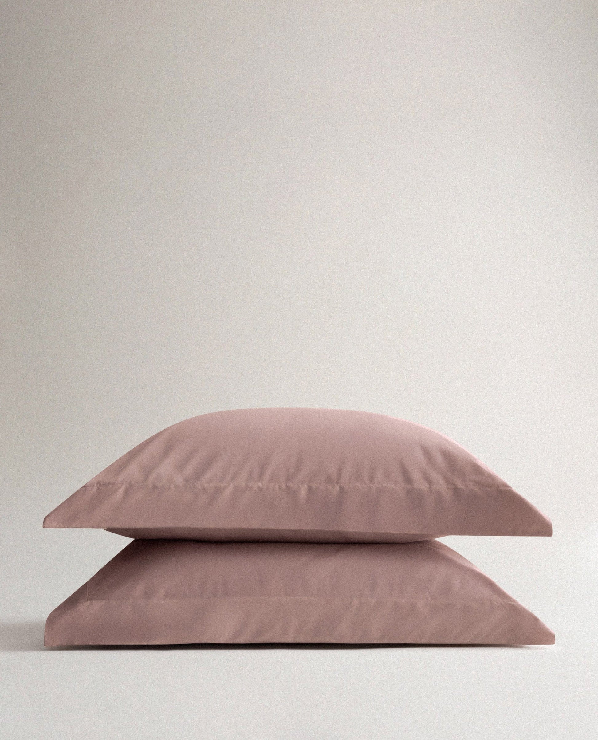 Image 1 of 3 showing Rise & Fall's Crisp & Cool Organic Cotton Oxford Pillowcase Set, colour: clay.