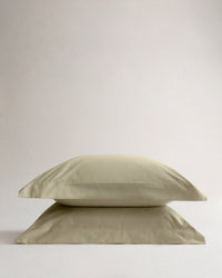 Image 1 of 3 showing Rise & Fall's Crisp & Cool Organic Cotton Oxford Pillowcase Set, colour: sage.