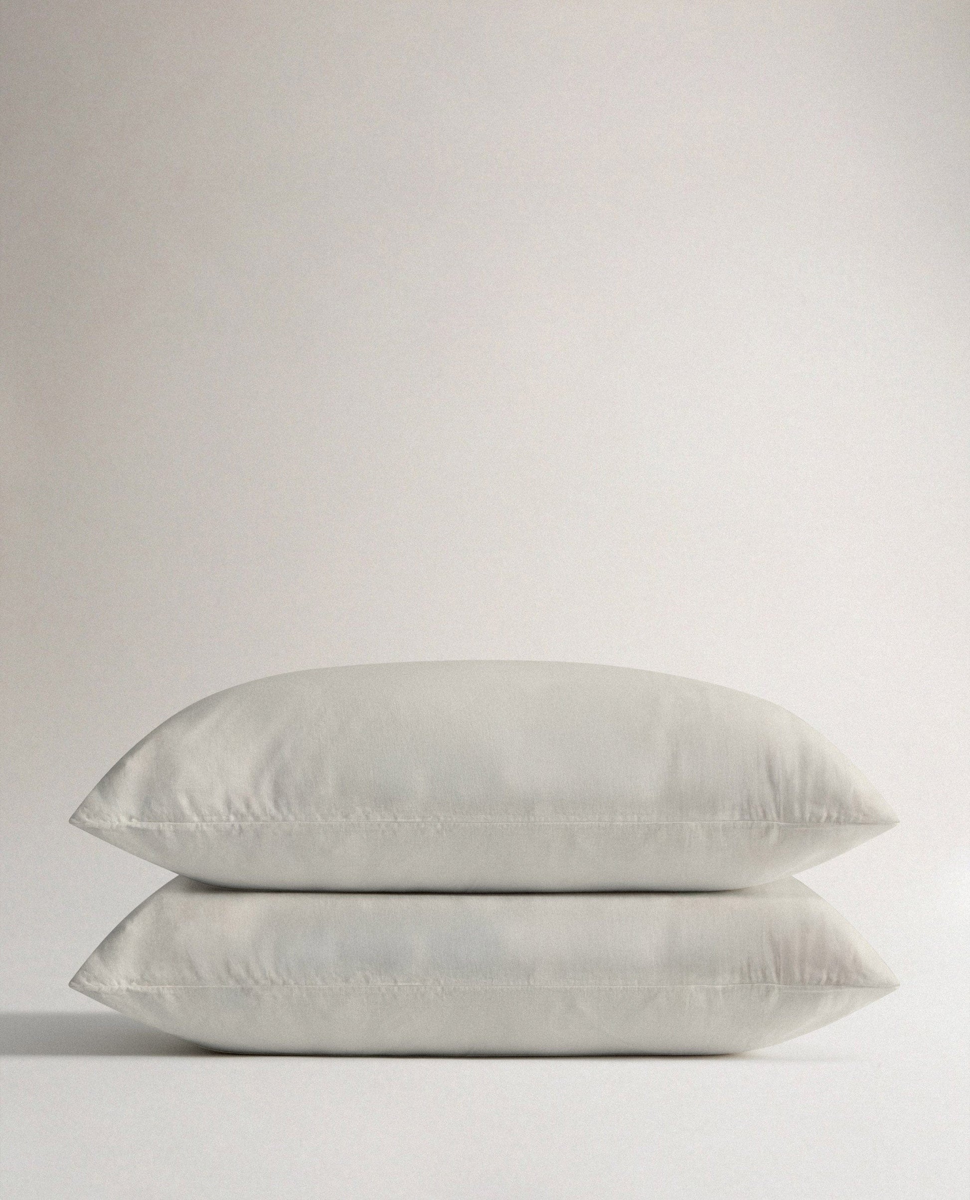 Image 1 of 3 showing Rise & Fall's Relaxed & Refined European Flax™ Linen Pillowcase Set, colour: white.