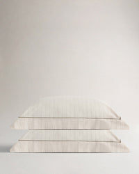 Image 1 of 3 showing Rise & Fall's Soft & Smooth Cotton Sateen Oxford Pillowcase Set, colour: buttermilk stripe.
