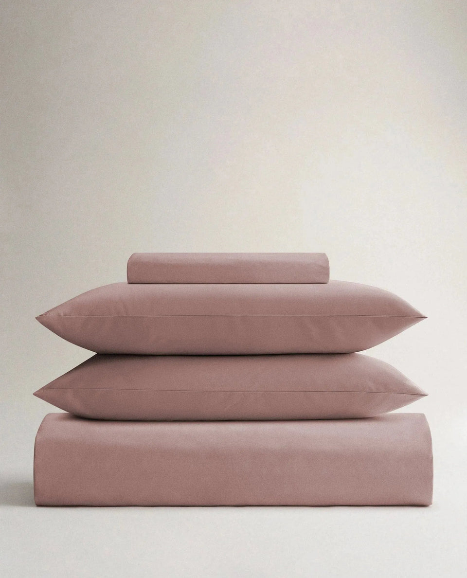image 1 of 3 showing Rise & Fall's clay crisp & cool duvet set in percale cotton