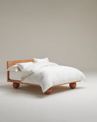 Image 1 of 4 showing Rise & Fall's percale cotton duvet cover, colour: buttermilk.