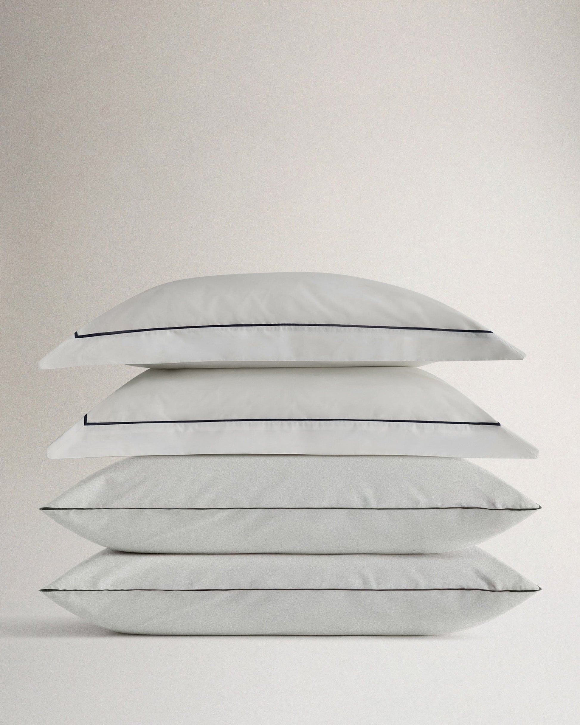 Image 1 of 4 showing Rise & Fall's Crisp & Cool Pecale Cotton Pillowcases, set of 4, colour: White.