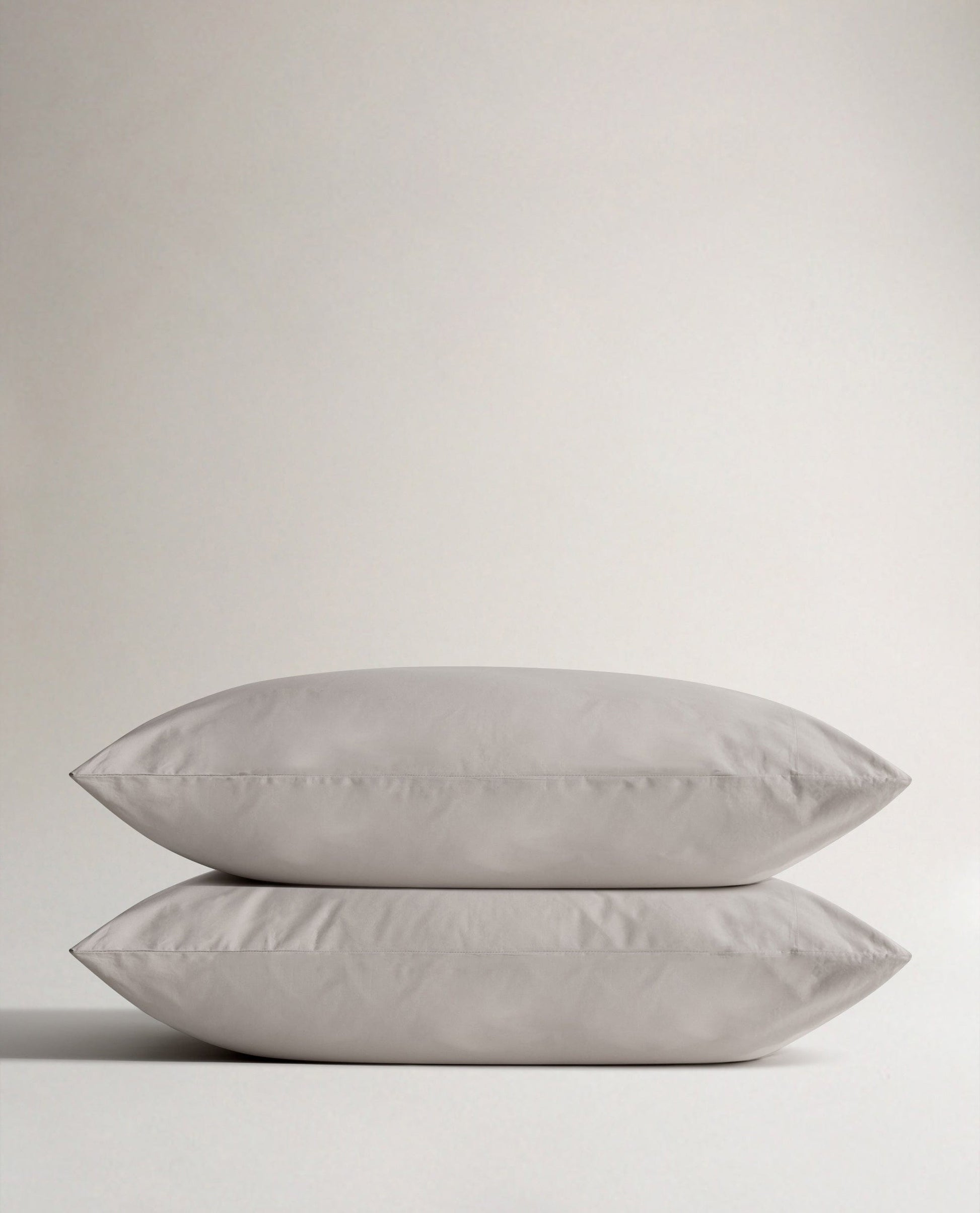 Image 1 of 4 showing Rise & Fall's Crisp & Cool Organic Cotton Standard Pillowcase Set, colour: pebble.