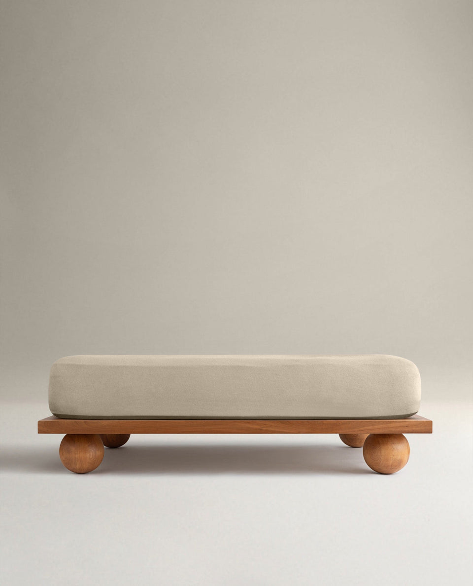 Image 1 of 4 showing Rise & Fall's Relaxed & Refined European flax™ linen fitted sheet in natural.