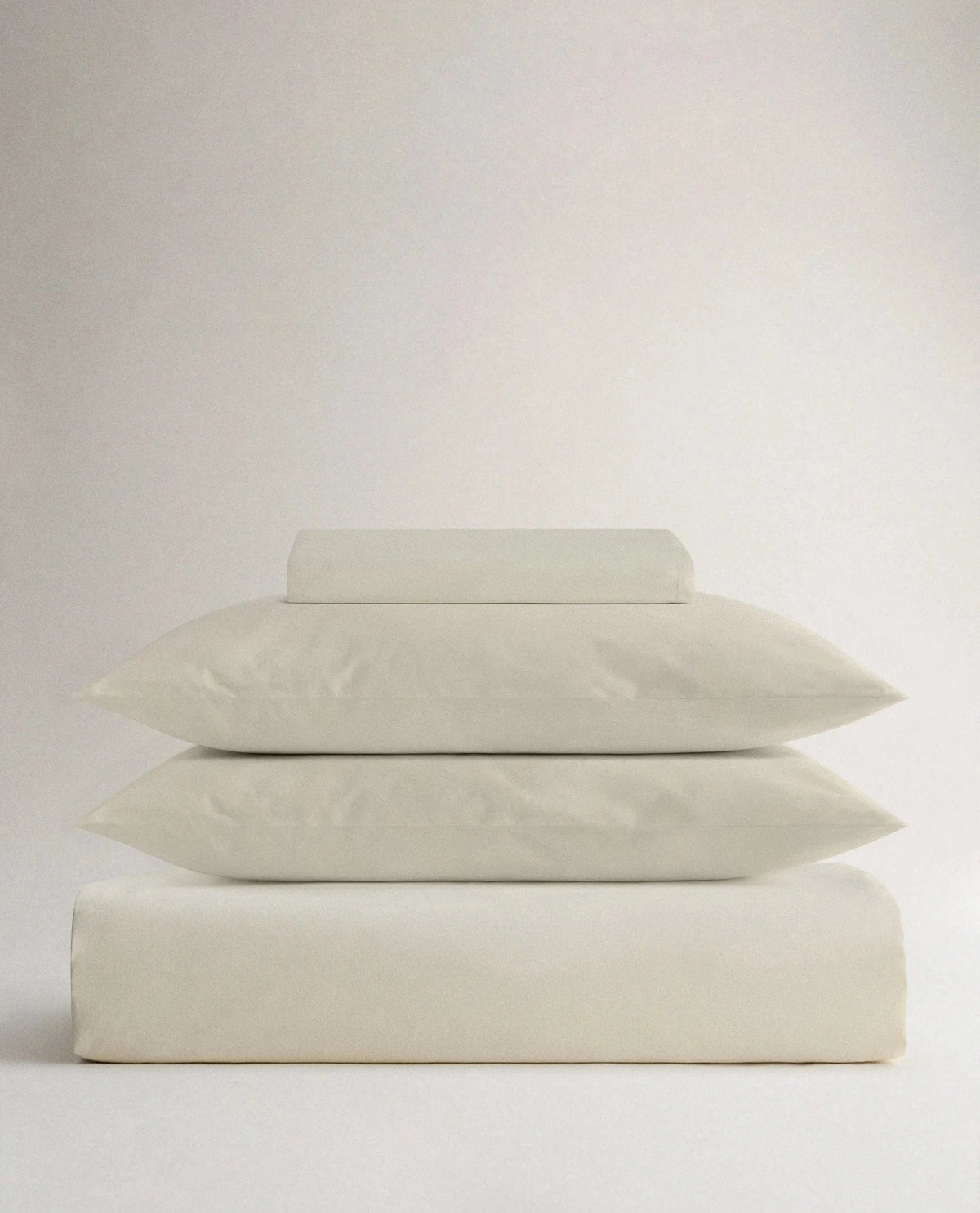 image 1 of 4 showing Rise & Fall's Crisp & Cool duvet set, colour: buttermilk fabric: percale cotton
