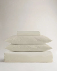 image 1 of 4 showing Rise & Fall's Crisp & Cool duvet set, colour: buttermilk fabric: percale cotton